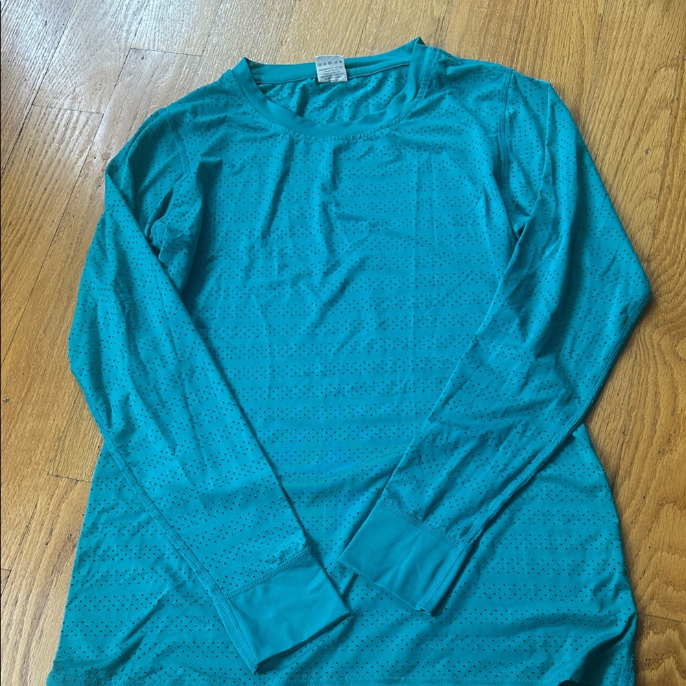 ZYIA Active Turquoise Perforated Top